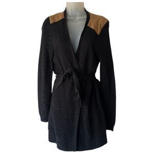 LAUREN RALPH LAUREN cardigan long beige wrap size large